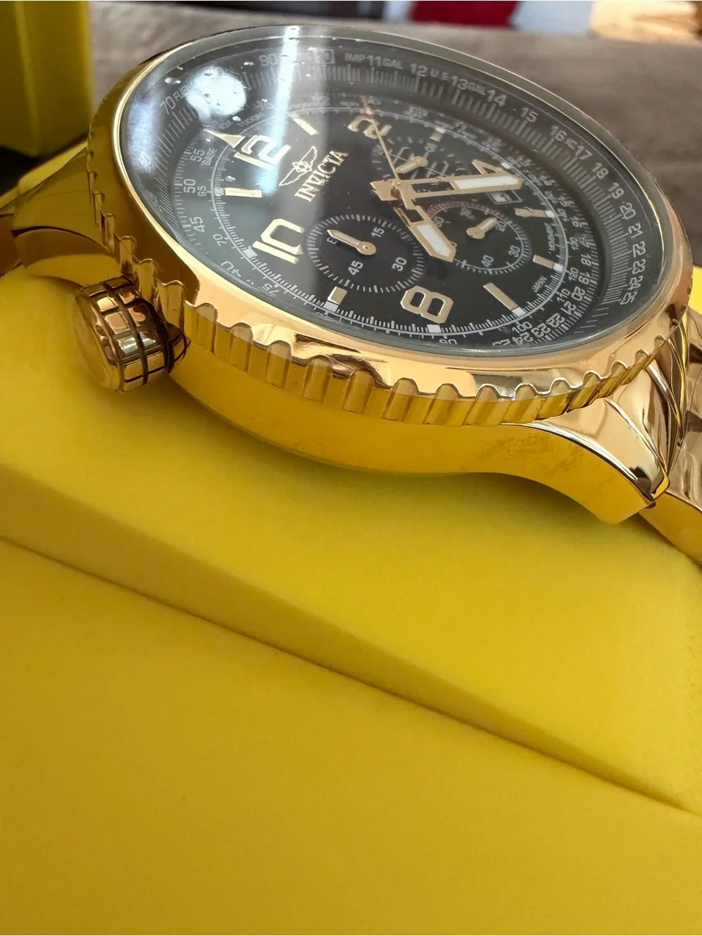 Invicta Aviator Vorticity 49082 Men’s Gold-Tone Chronograph Watch 49.5mm